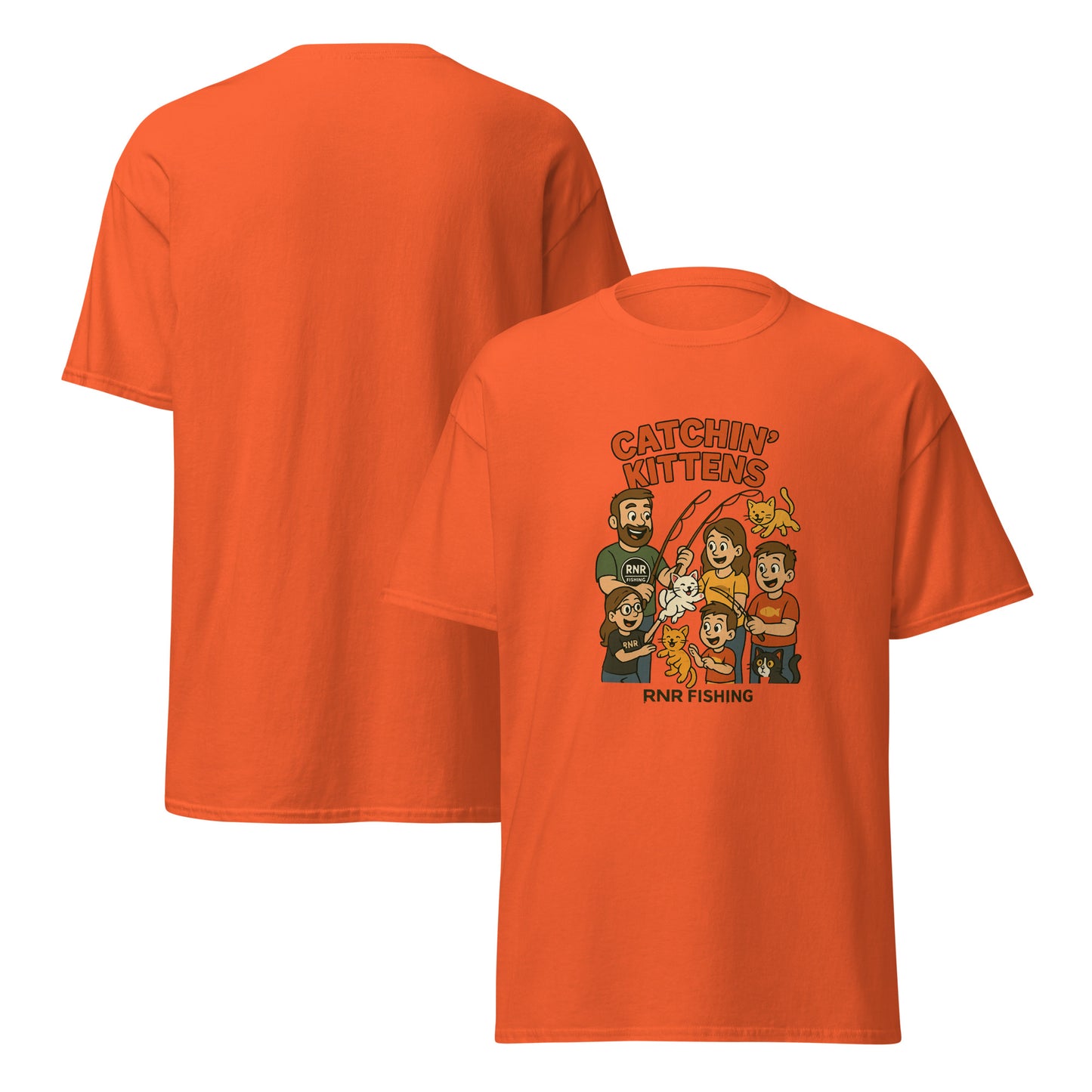 Catchin’ Kittens funny fishing shirt by RNR Fishing featuring playful cat humor
