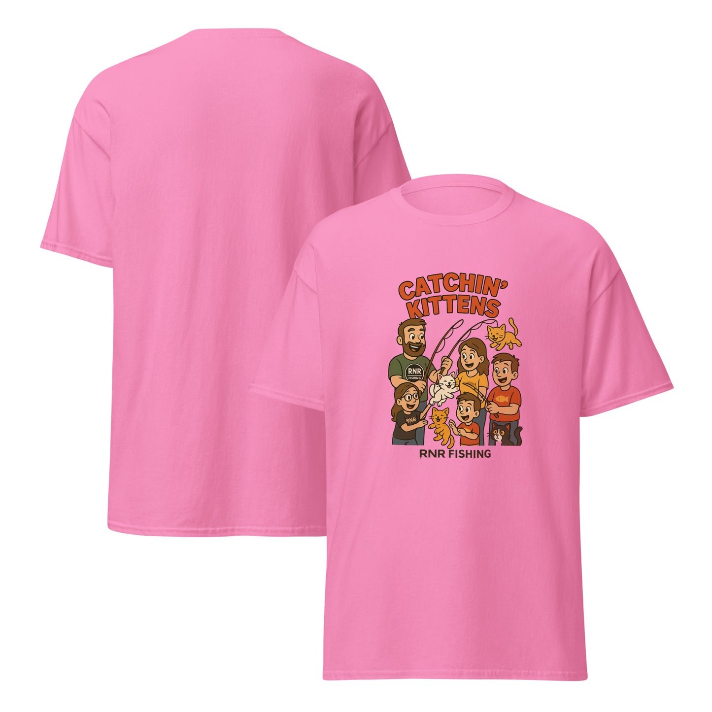 Catchin’ Kittens funny fishing shirt by RNR Fishing featuring playful cat humor