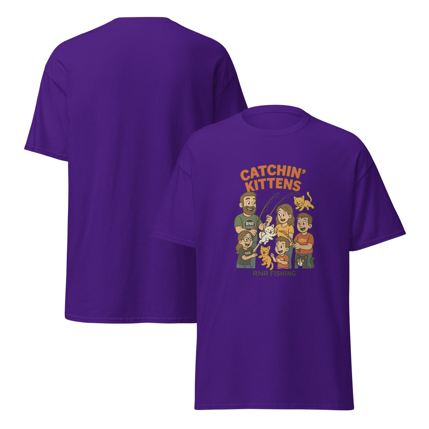 Catchin’ Kittens funny fishing shirt by RNR Fishing featuring playful cat humor