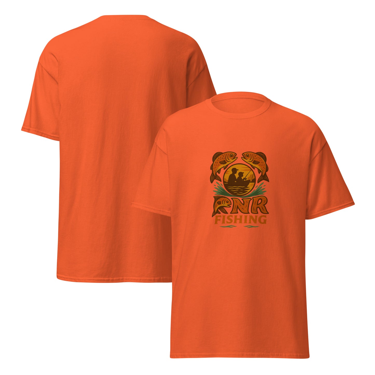Cool fishing mural shirt by RNR Fishing featuring scenic outdoor lake artwork