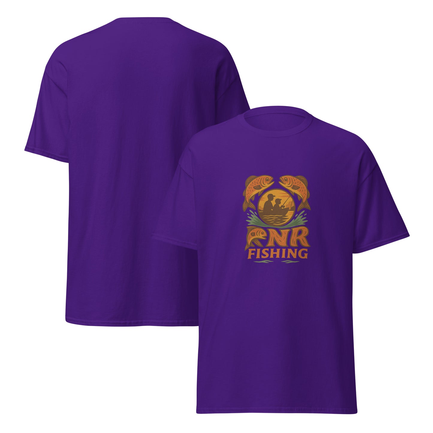 Cool fishing mural shirt by RNR Fishing featuring scenic outdoor lake artwork