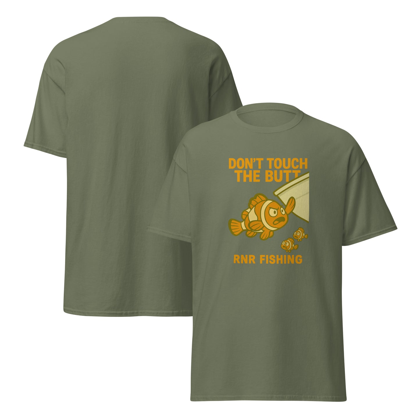 Don’t Touch the Butt funny fishing shirt by RNR Fishing with ocean pun humor