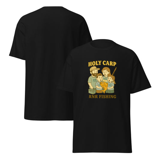 Holy Carp funny fishing shirt by RNR Fishing featuring bold fish pun design