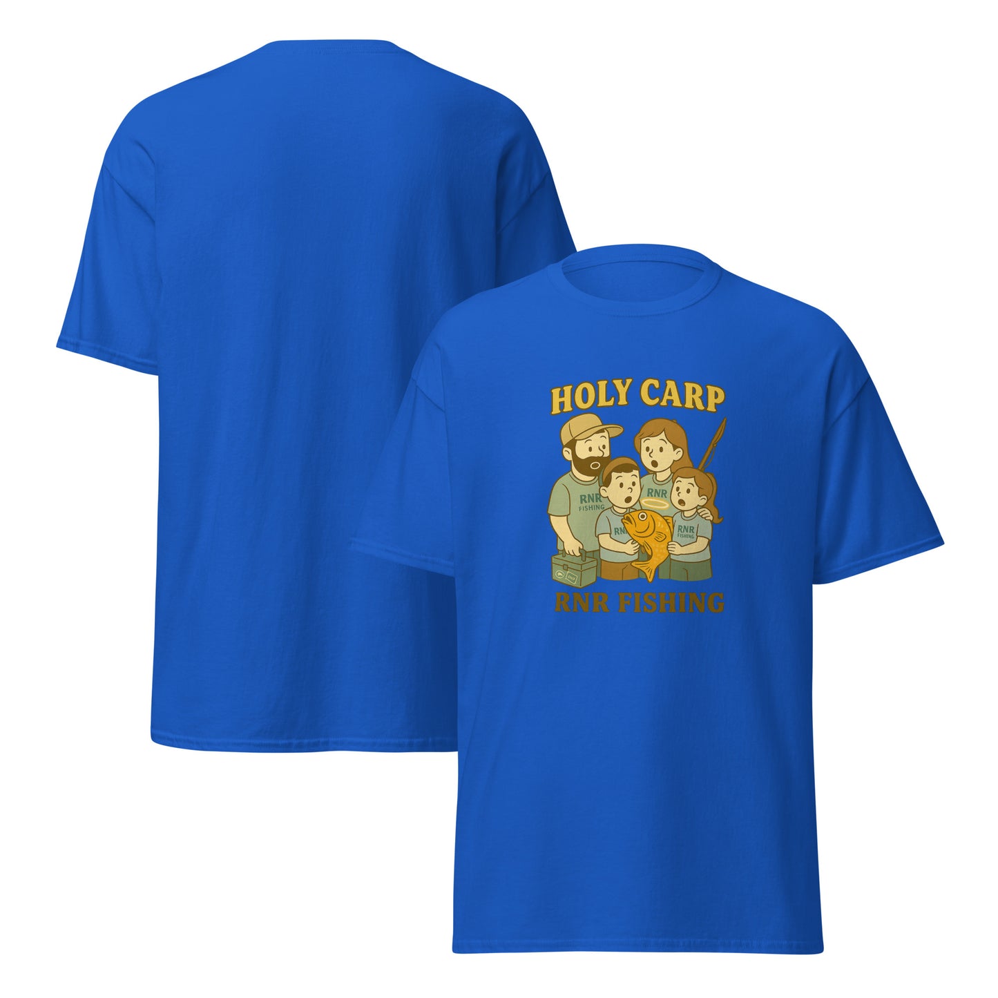 Holy Carp funny fishing shirt by RNR Fishing featuring bold fish pun design