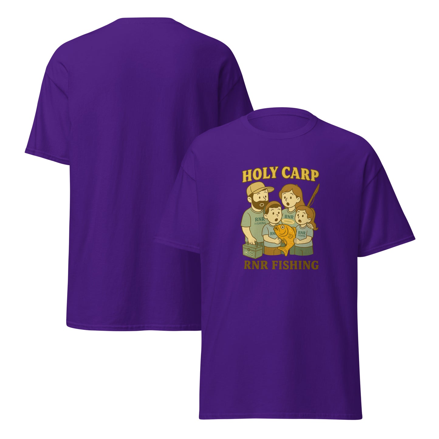 Holy Carp funny fishing shirt by RNR Fishing featuring bold fish pun design