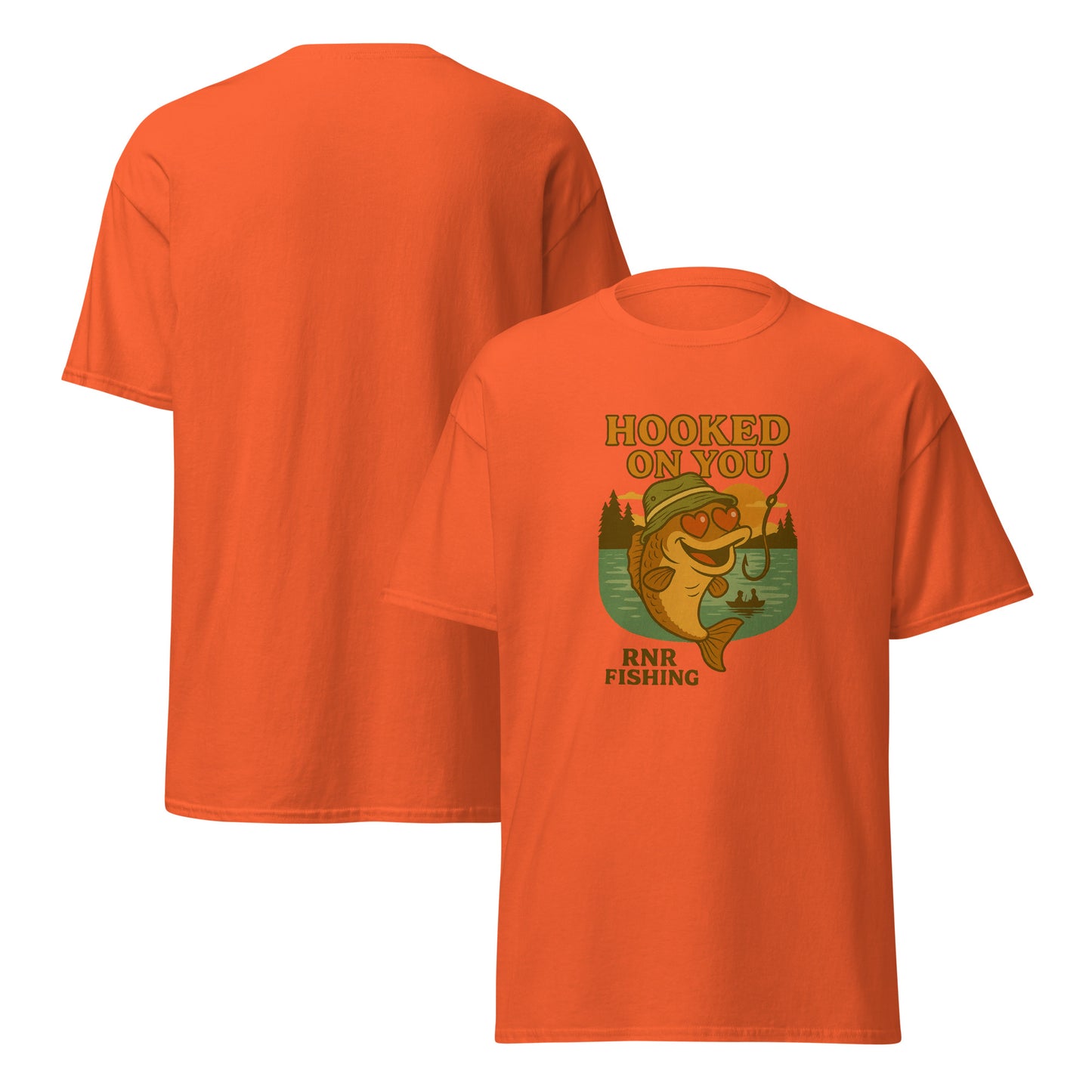 Hooked on You romantic fishing shirt by RNR Fishing with playful love pun
