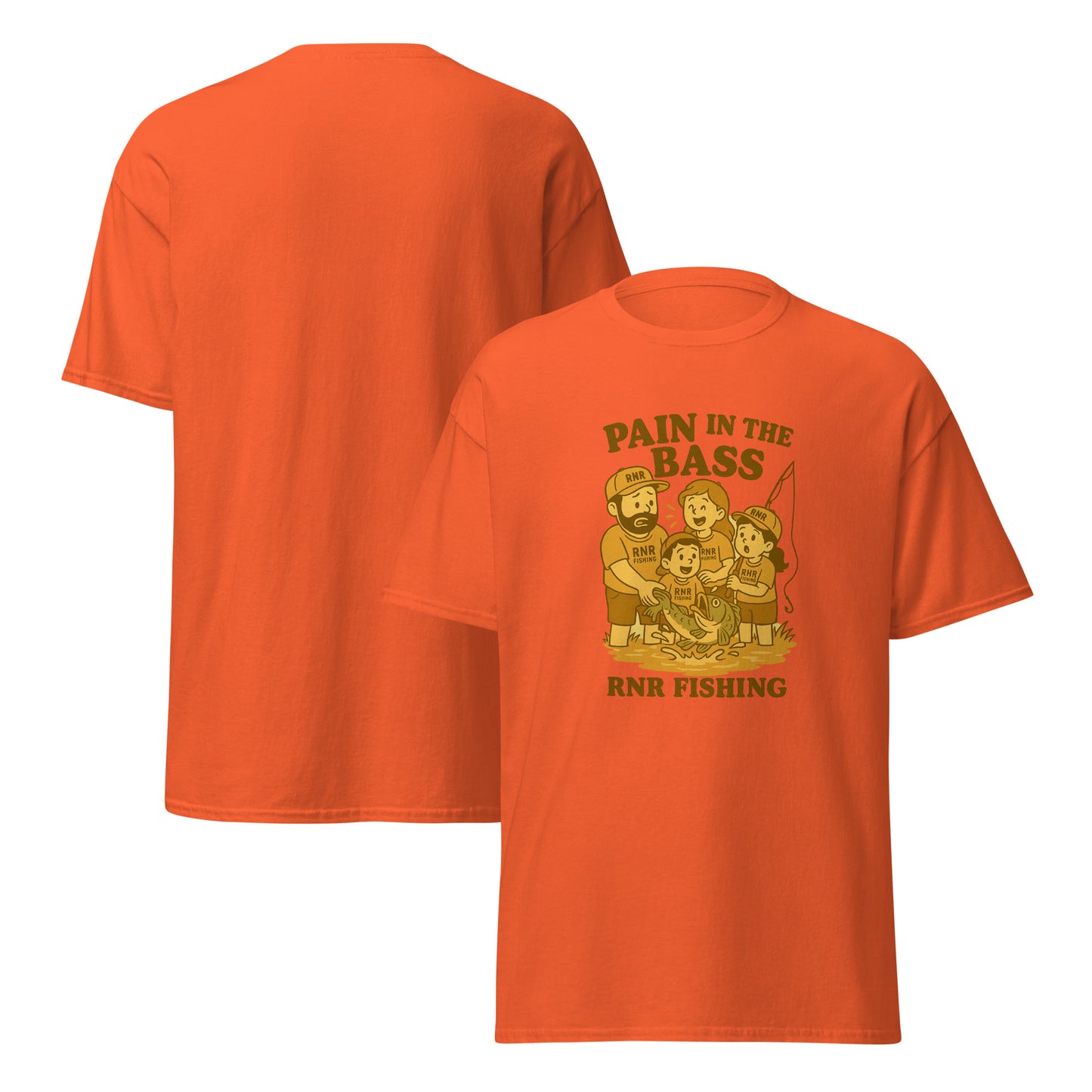 Pain in the Bass funny fishing shirt by RNR Fishing with bold bass pun humor