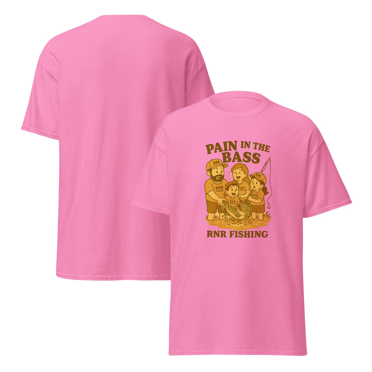 Pain in the Bass funny fishing shirt by RNR Fishing with bold bass pun humor