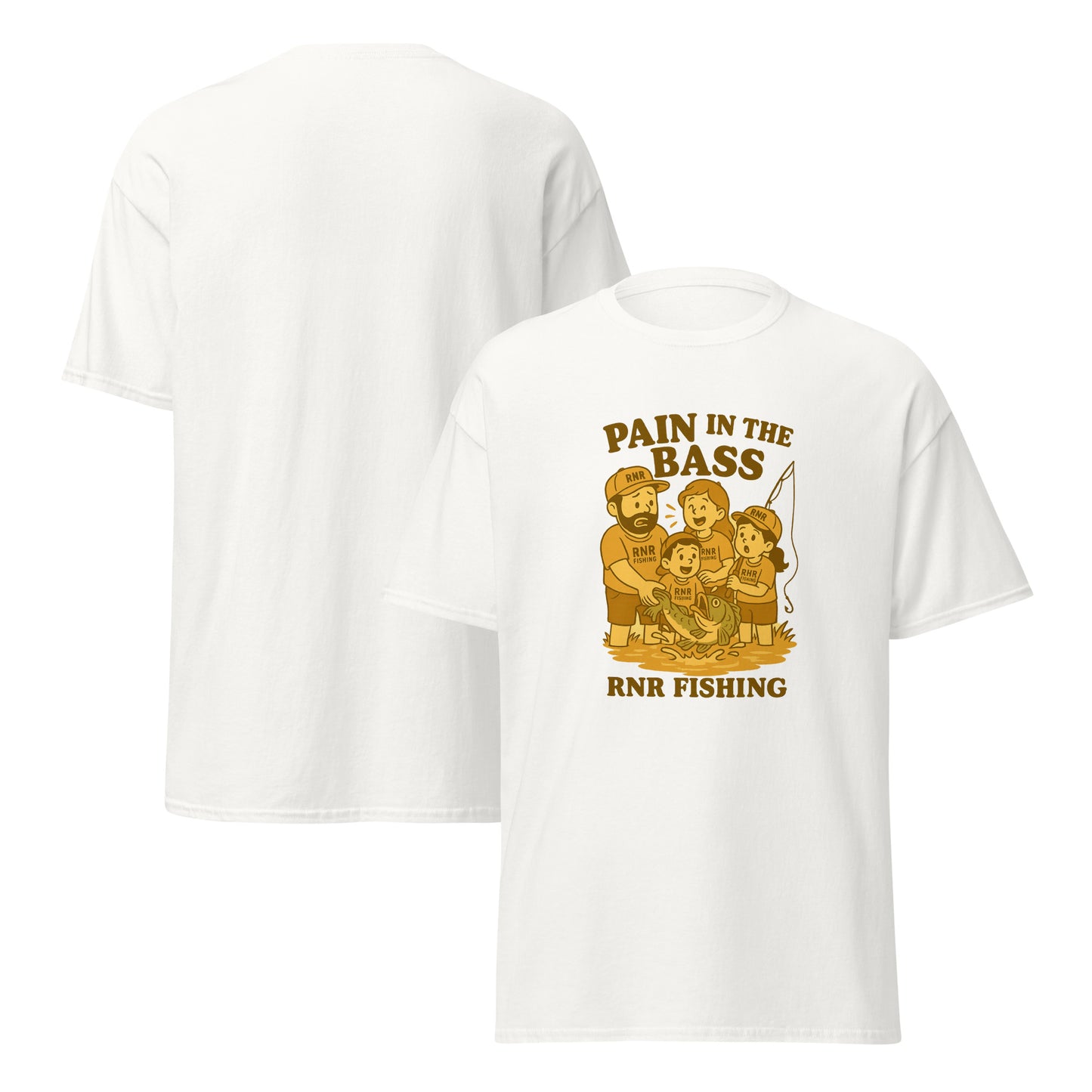 Pain in the Bass funny fishing shirt by RNR Fishing with bold bass pun humor