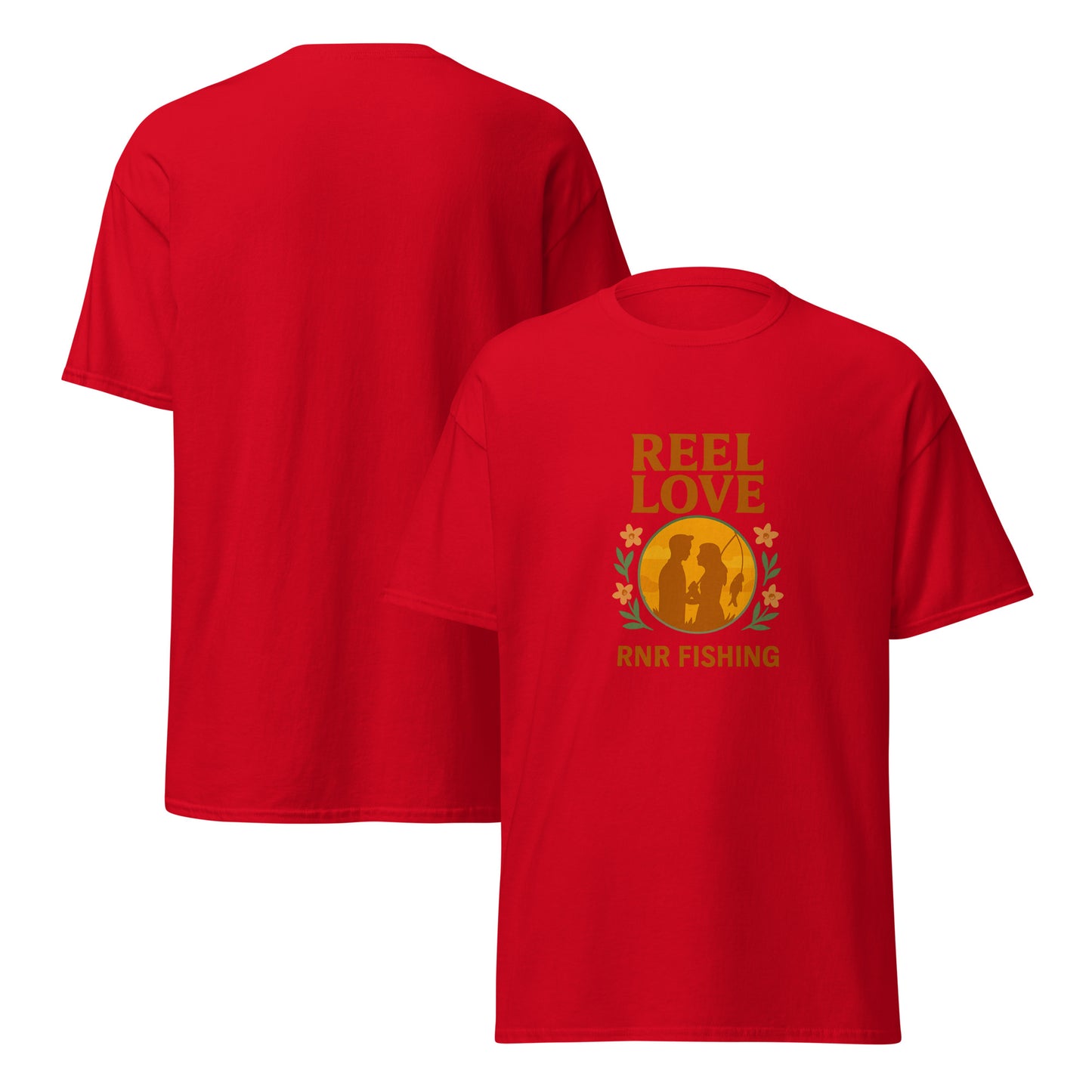 Reel Love romantic fishing shirt by RNR Fishing with heart and hook design
