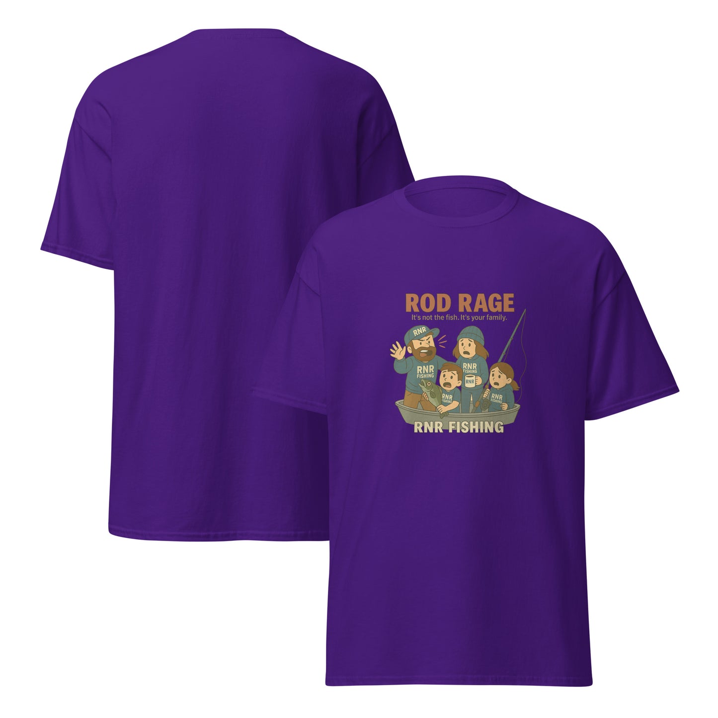Rod Rage funny fishing shirt by RNR Fishing featuring chaotic family humor