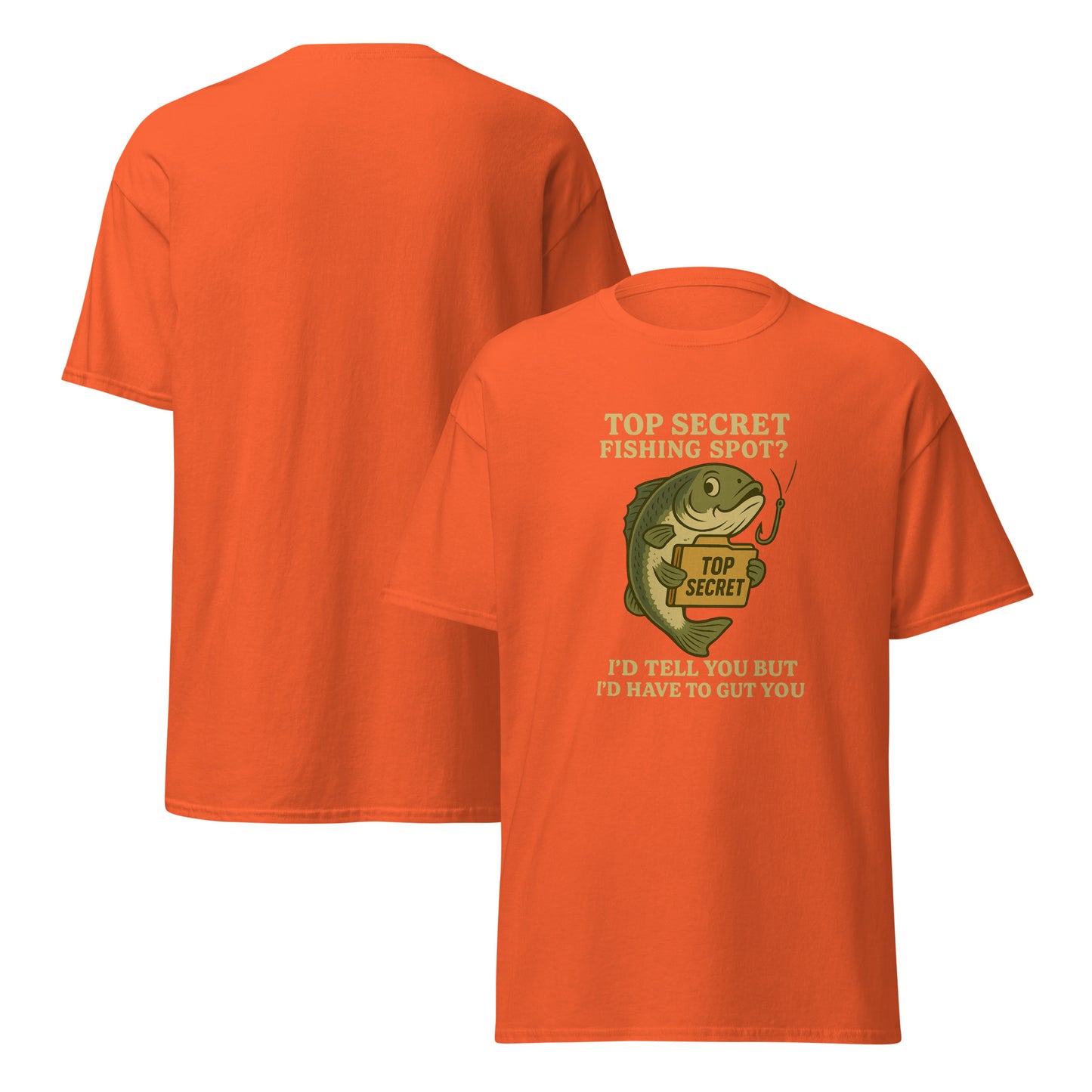 Secret Fishing Spot shirt by RNR Fishing with dark humor and fishing pun