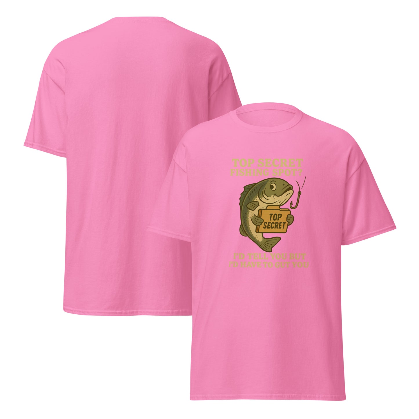 Secret Fishing Spot shirt by RNR Fishing with dark humor and fishing pun
