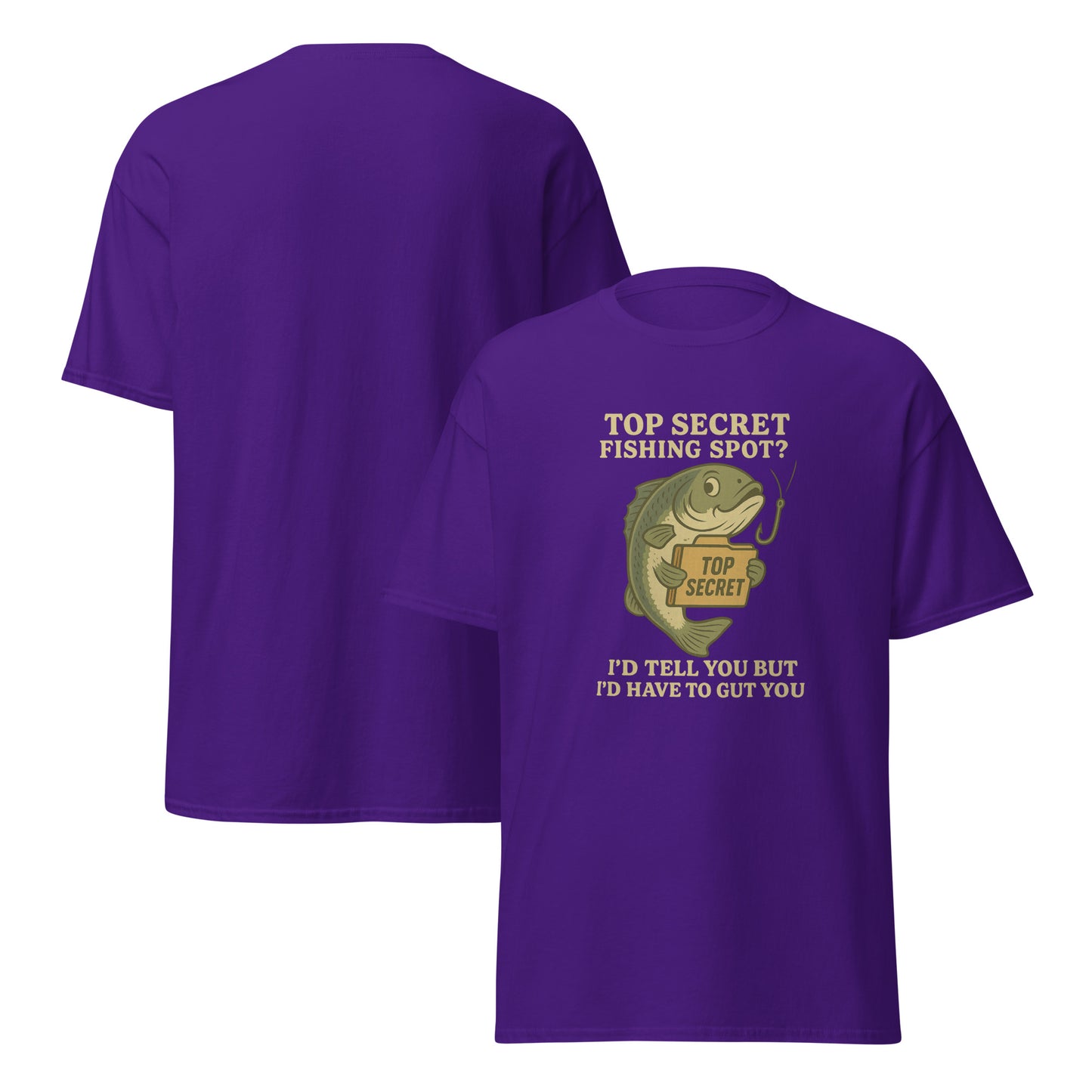 Secret Fishing Spot shirt by RNR Fishing with dark humor and fishing pun