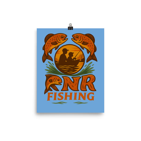 Bring the peaceful side of fishing to your walls with this original RNR Fishing mural-style print. Featuring a stylized lake scene without characters or chaos, this 8×10" poster is perfect for cabins, offices, or anywhere you want to hang a little tranquility. Ideal for anglers who appreciate the view as much as the bite.

