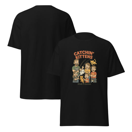 Catchin’ Kittens funny fishing shirt by RNR Fishing featuring playful cat humor