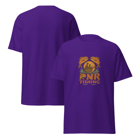 Cool fishing mural shirt by RNR Fishing featuring scenic outdoor lake artwork