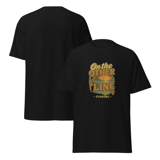 On the Other Line funny fishing shirt by RNR Fishing featuring phone pun humor