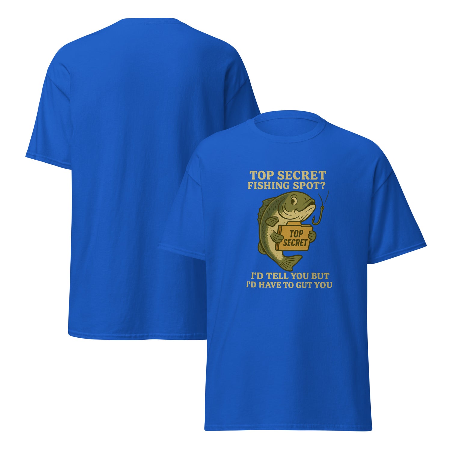Secret Fishing Spot shirt by RNR Fishing with dark humor and fishing pun
